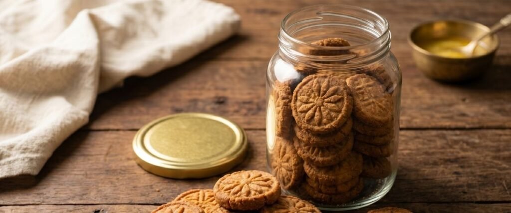 Jar filled with authentic thekua