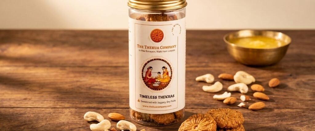 Jaggery with Dry Fruits Thekua blog banner